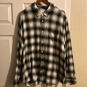 GAP- white & black - button down flannel shirt- XXL